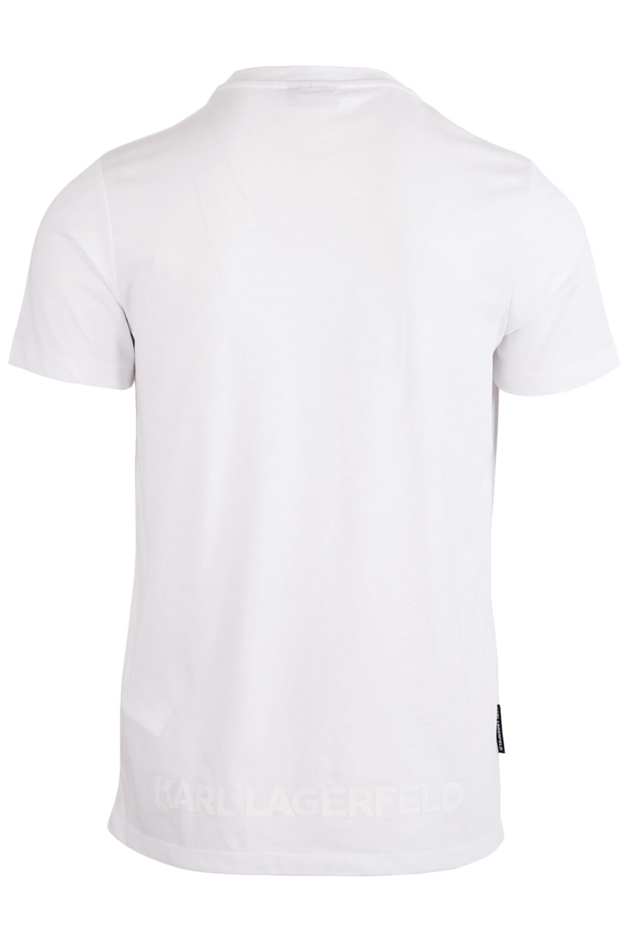 T-shirt blanc avec silhouette de créateur et logo dans le dos - copie IMG 8117