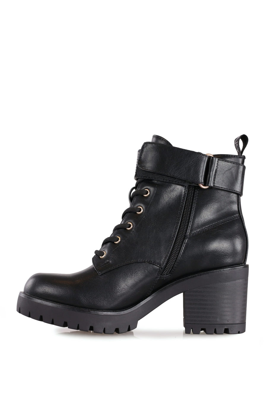 Black ankle boots with gold logo - IMG 8257 copy