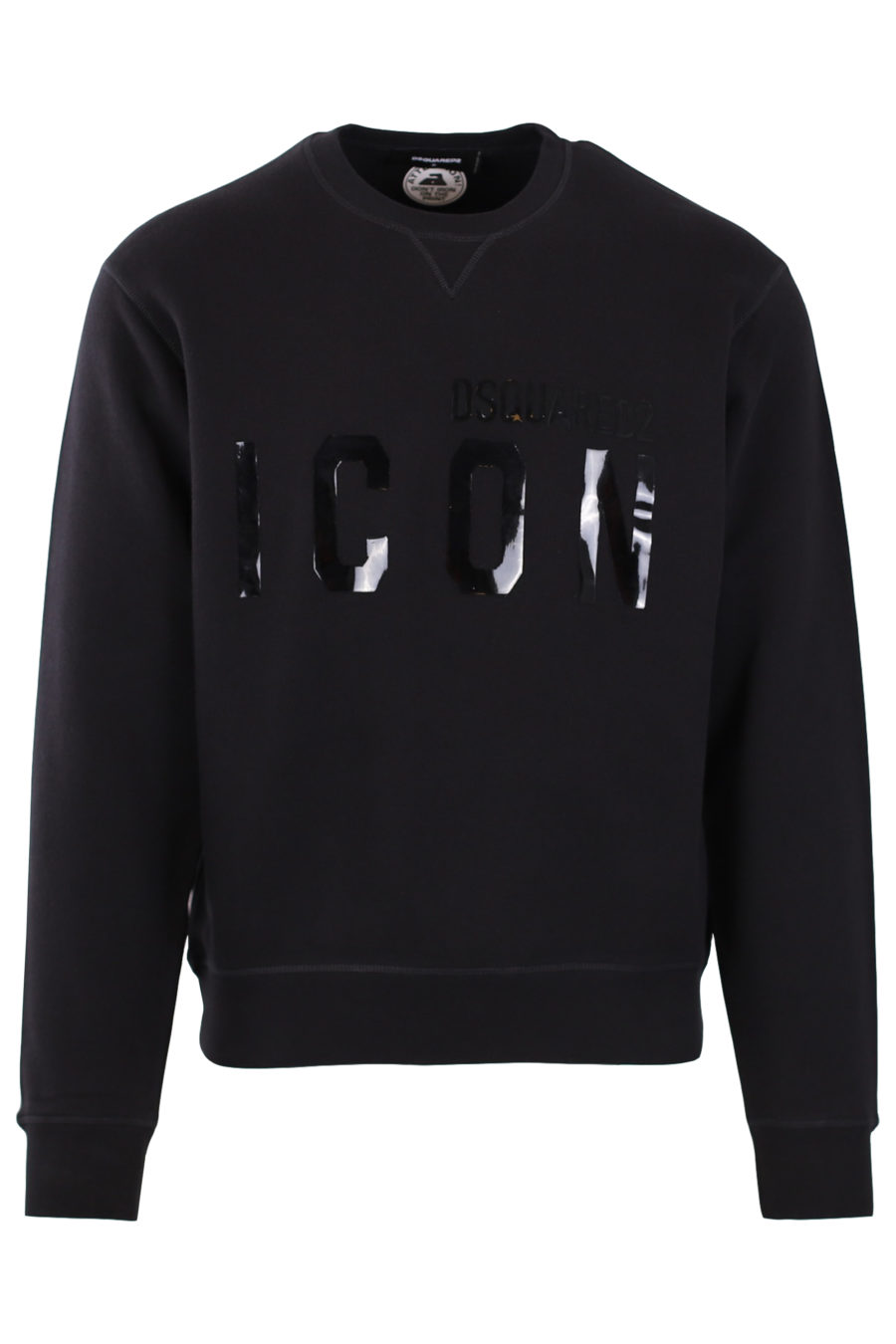 Black sweatshirt with rubberised "Icon" logo - ba185773575fee14be434fb5d717079e3f51be49