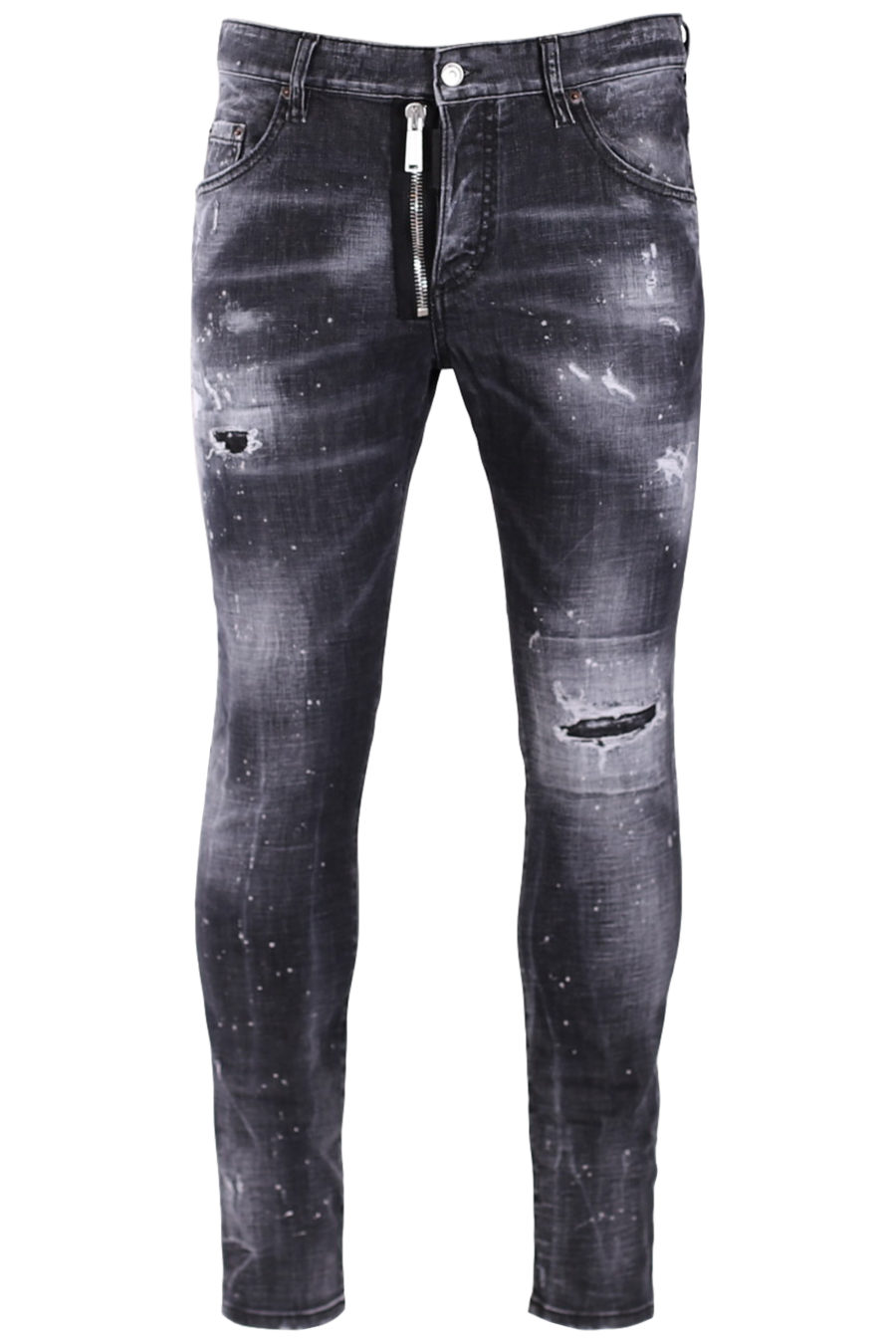 Schwarze "Skater" Jeans mit Reißverschluss - dd0a25475583bf658822331e4af2bca072287ca5