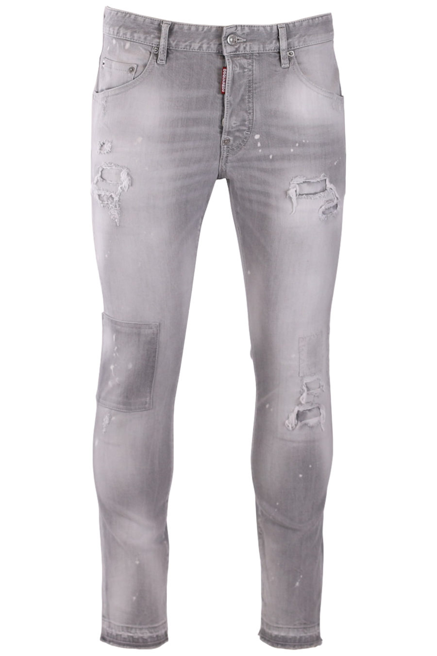 Pantalón vaquero "Skater" gris claro con parches - f6bfb6d0f2b749bb8ea017c36e51428904051841