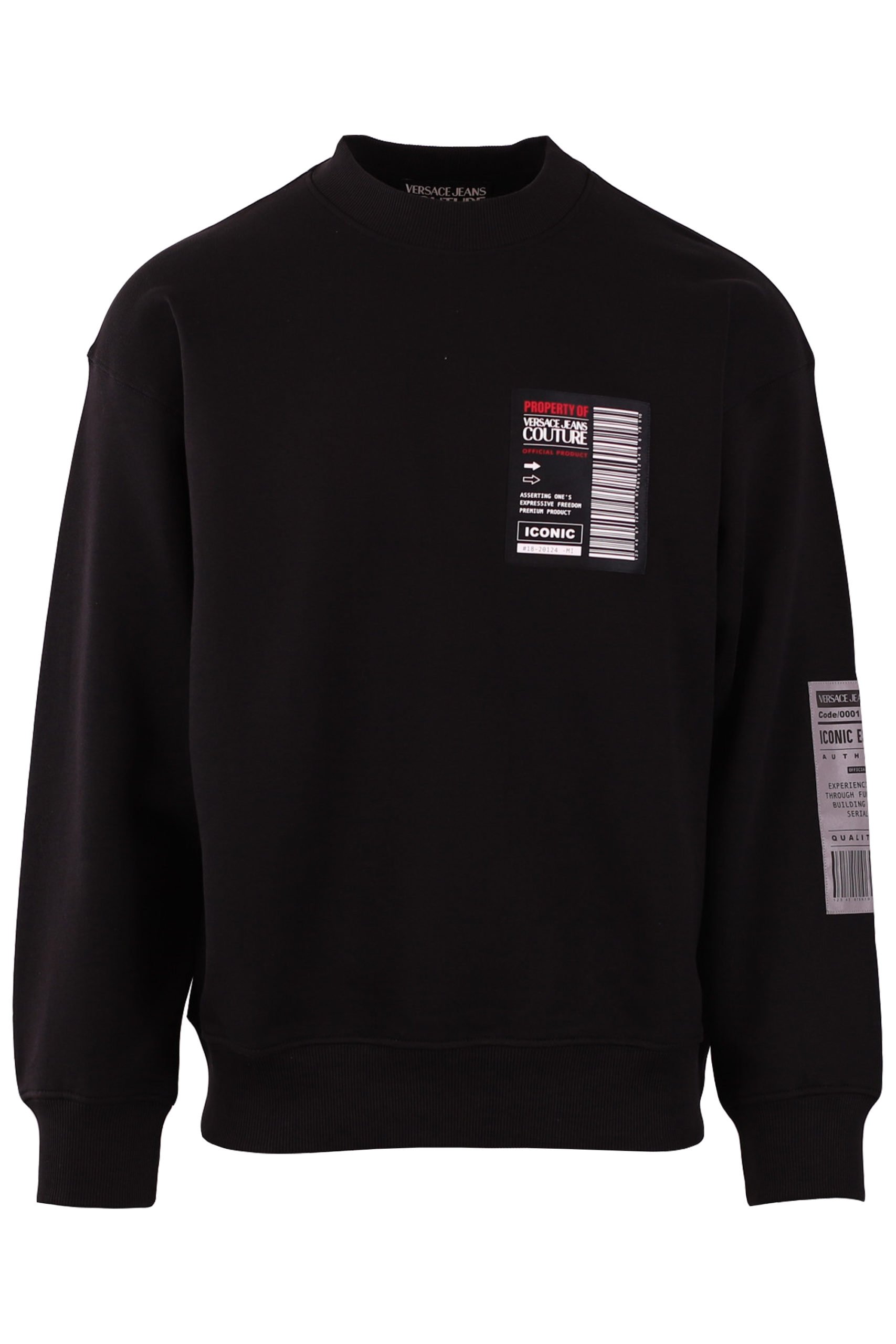Versace Jeans Couture - Black sweatshirt with barcode logo - BLS