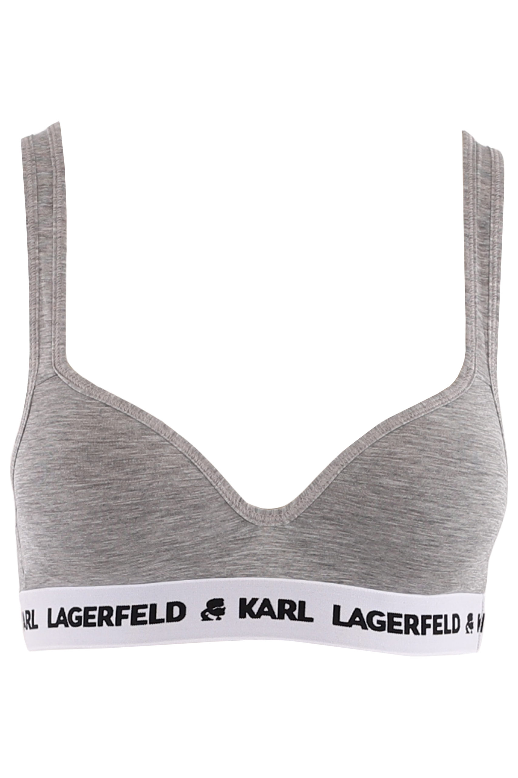 KARL LAGERFELD PADDED LOGO BRA, Light grey Women's Bra