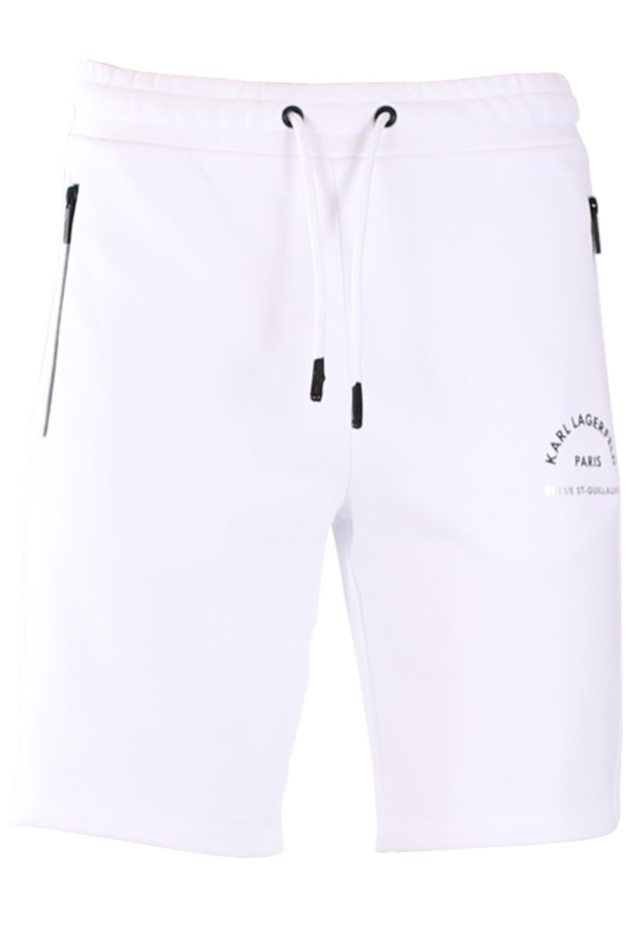 Pantalón corto blanco con logo plateado - 161e6ecd5881a9cc0b8224c90731bc5d5b3bfd27