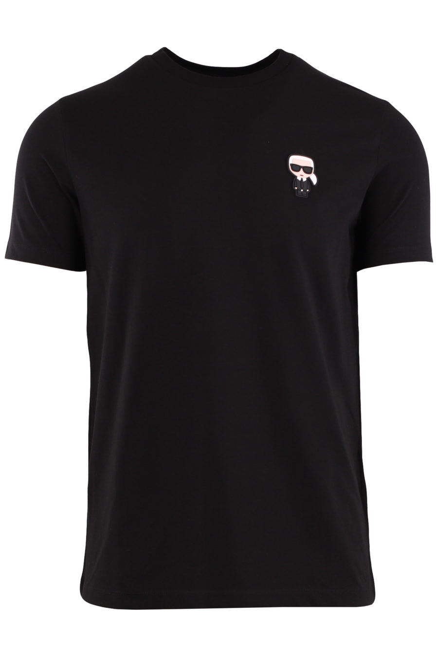 Karl T-shirt noir avec logo caoutchouté - 262a791a37ca4f040483f56e03a24ea884495ed6