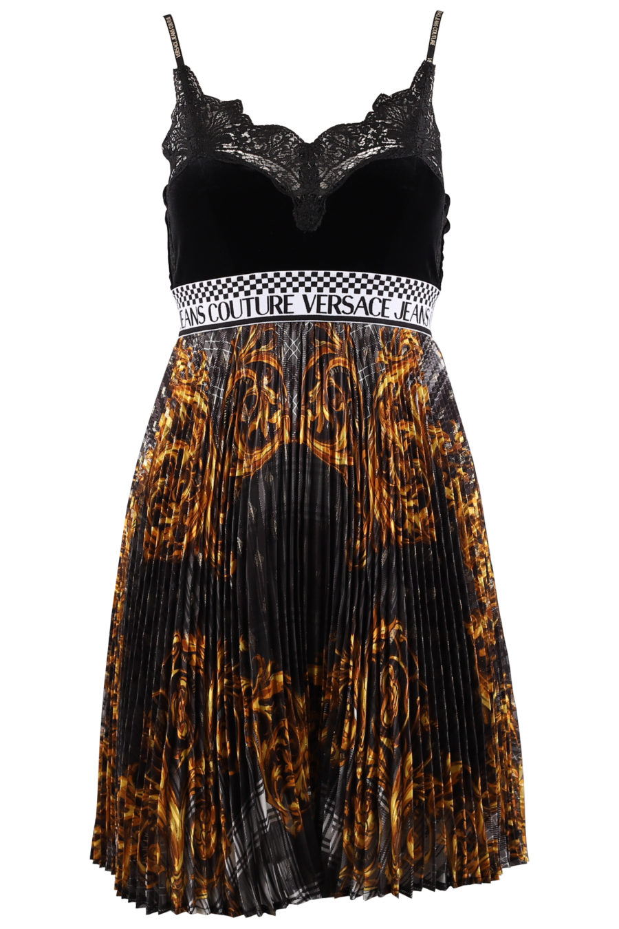 Schwarzes Kleid mit goldenem Barockdruck - 4eebbe4d56efa0ef03b8c52cf628df89f9f8b7eb
