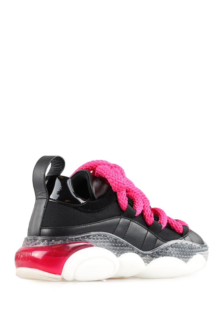 Zapatillas negras "BubbleTeddy" con maxicordones color rosa - 4fe884c824d511d3df4f973c00422a19e3e40fac