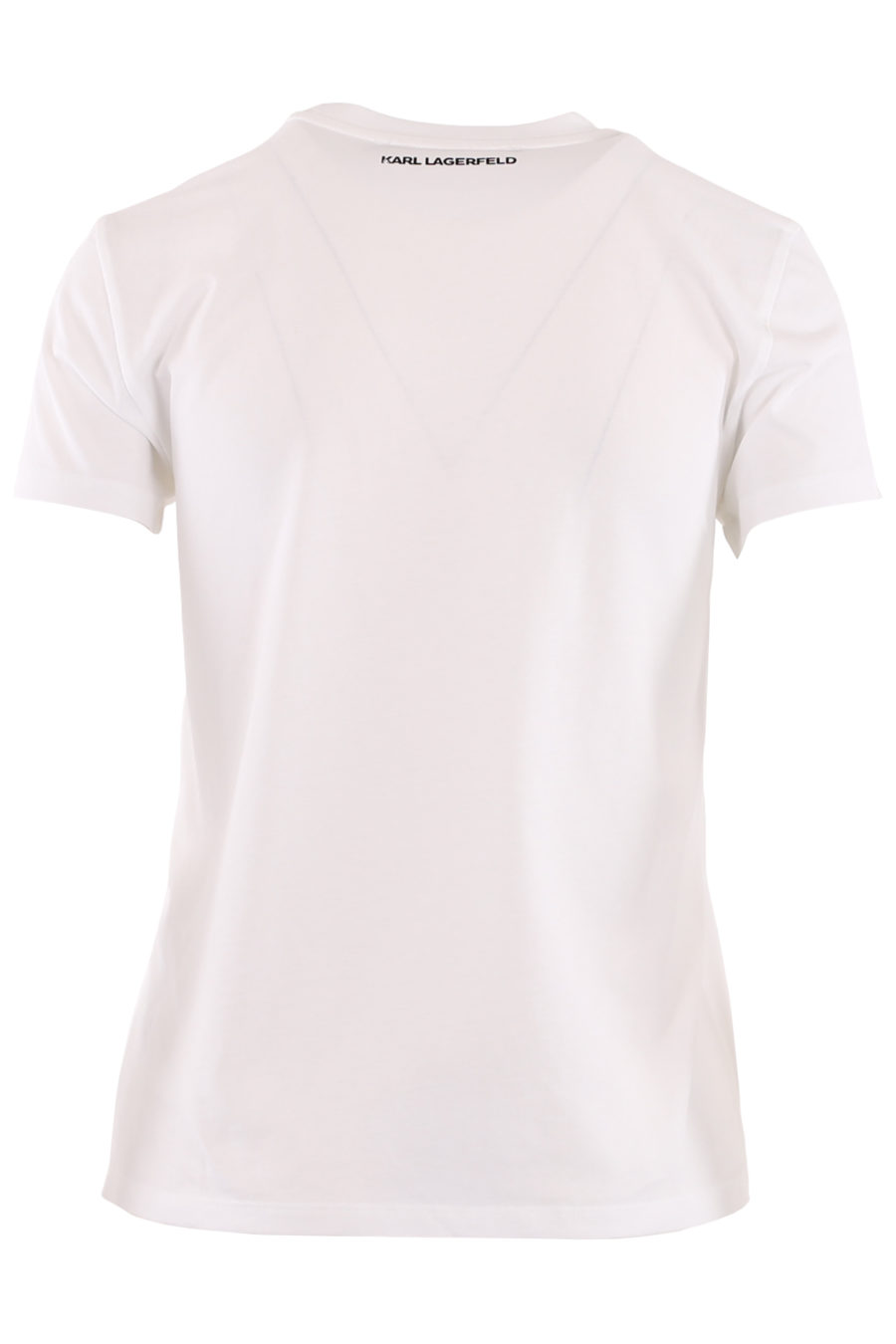 White T-shirt with shiny "Karl" - 6dfceeb19c7a4be8f23ec5138036b5ffaad3ba4a