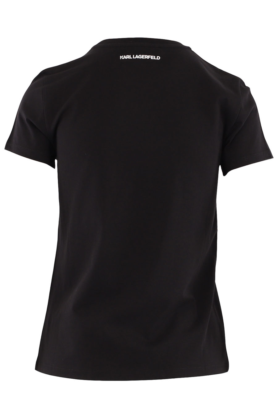 Schwarzes T-Shirt mit Strasssteinen "Karl und Choupette" - 8db21ae36221fb180b479347392e11437ff1760d
