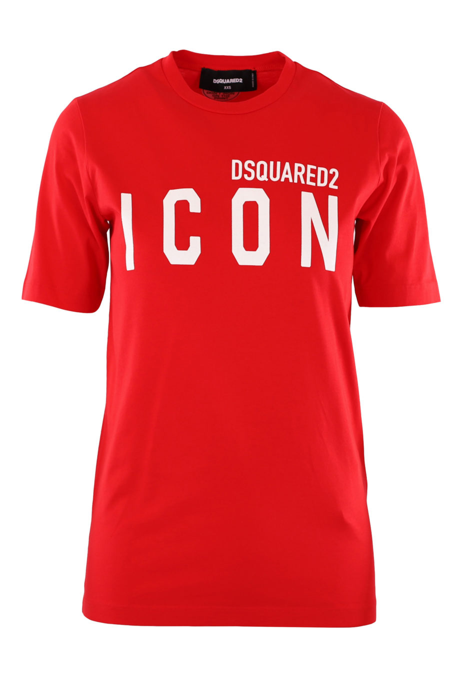 Red T-shirt with white "Icon" logo - IMG 9891