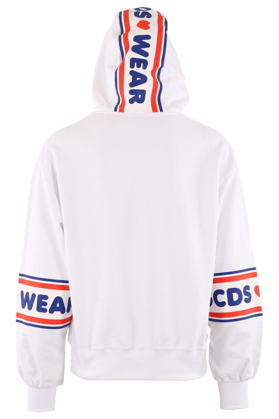 White hooded sweatshirt with logo print - be8ff41185cb7206cef9a1a4c14828ab147db6ed