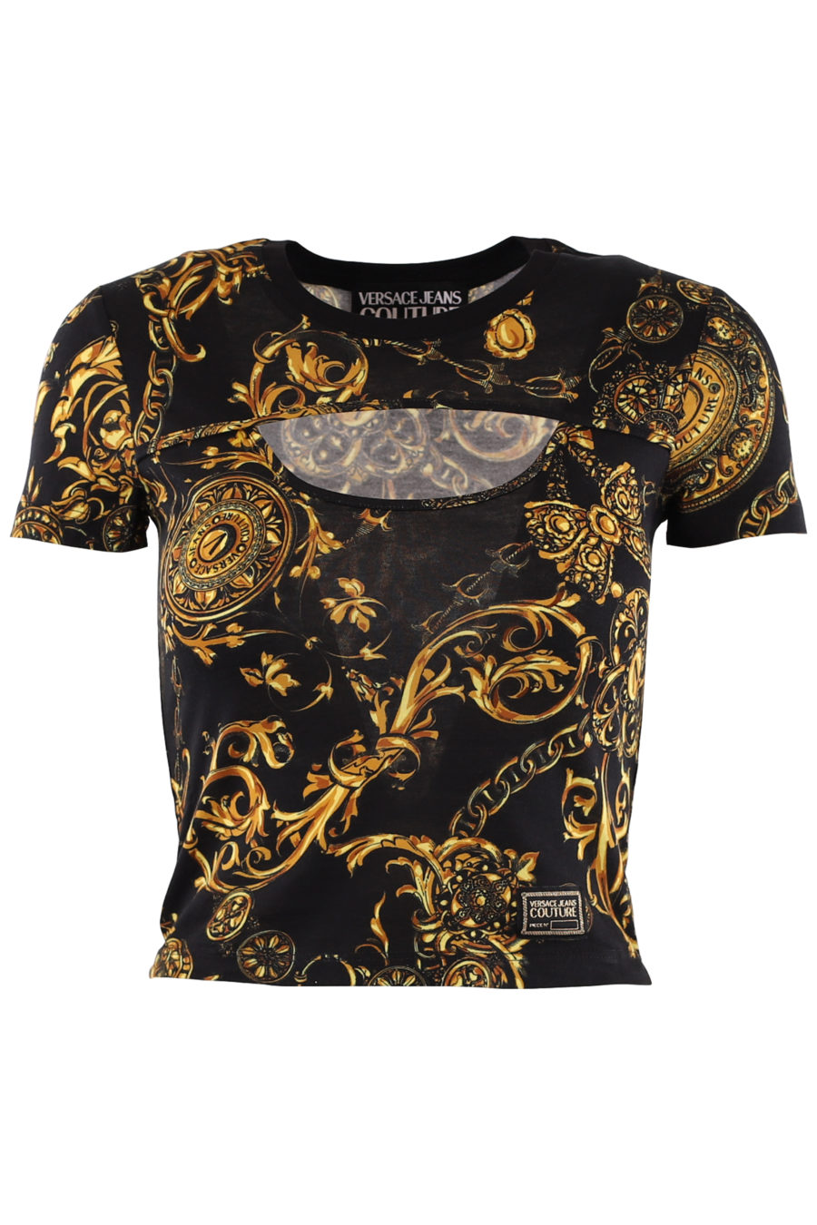 Black T-shirt with baroque print - cdc71bfa9312c5a0084ff29306ecc1258b876156