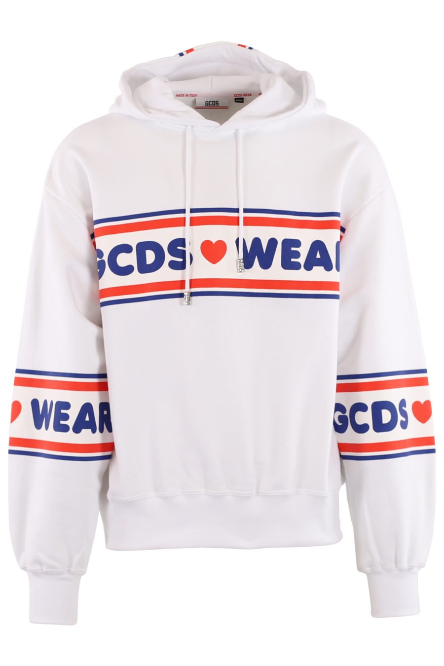 White hooded sweatshirt with logo print - deef231469fcb039a2072dcbc20c792bef5ee357