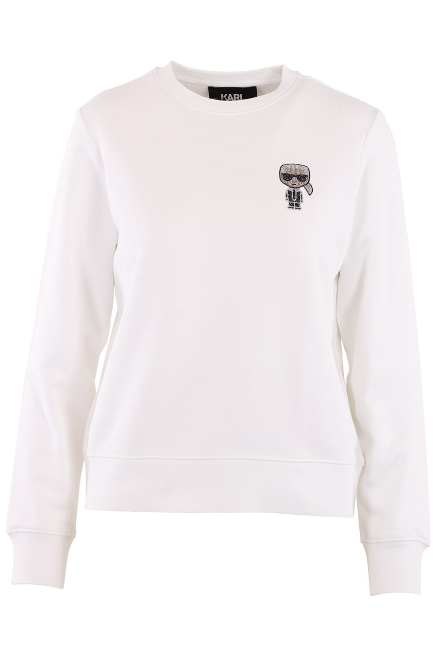 White sweatshirt with logo "Karl" mini - e6b923e28c5bef197a33715087361175352534e3