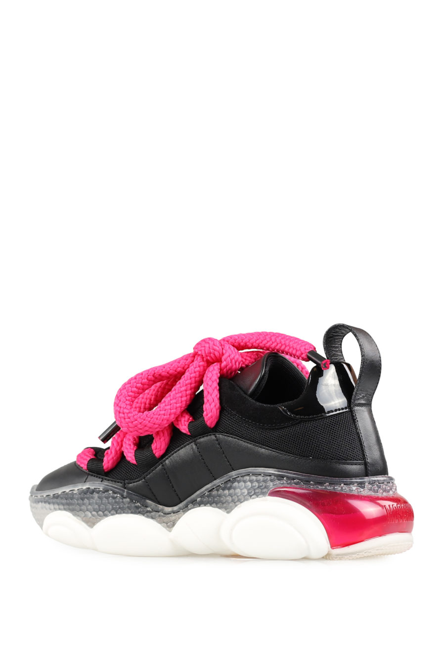 Zapatillas negras "BubbleTeddy" con maxicordones color rosa - ed7c7508c02d5eb007255b3ec23162aab00f4d6c