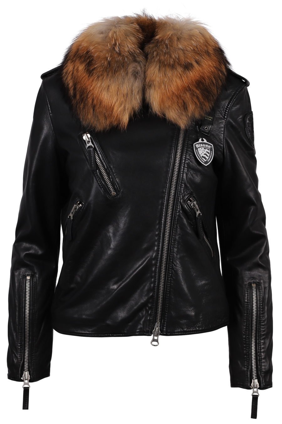 Leather jacket with fur collar - IMG 1164