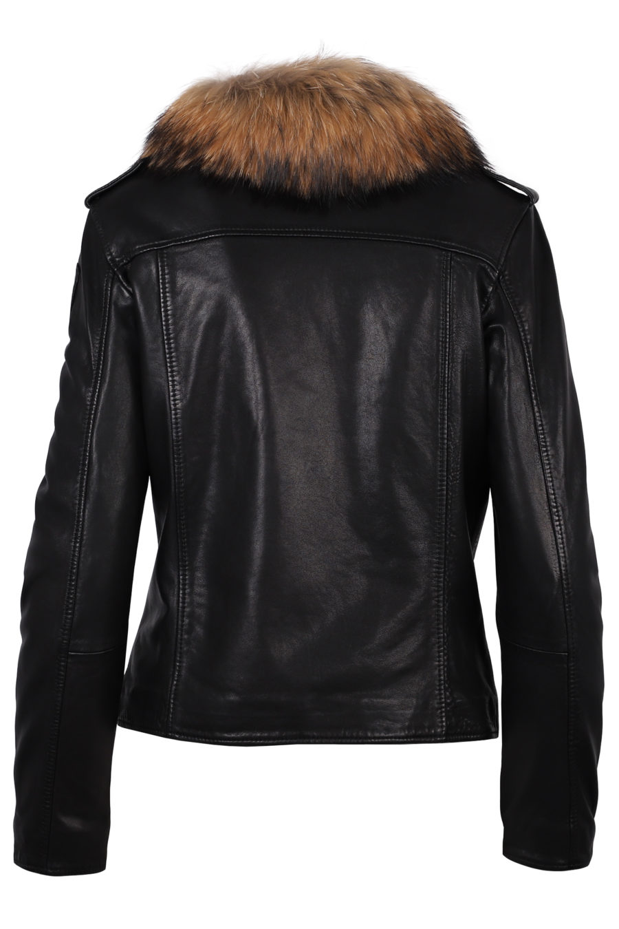 Leather jacket with fur collar - IMG 1165