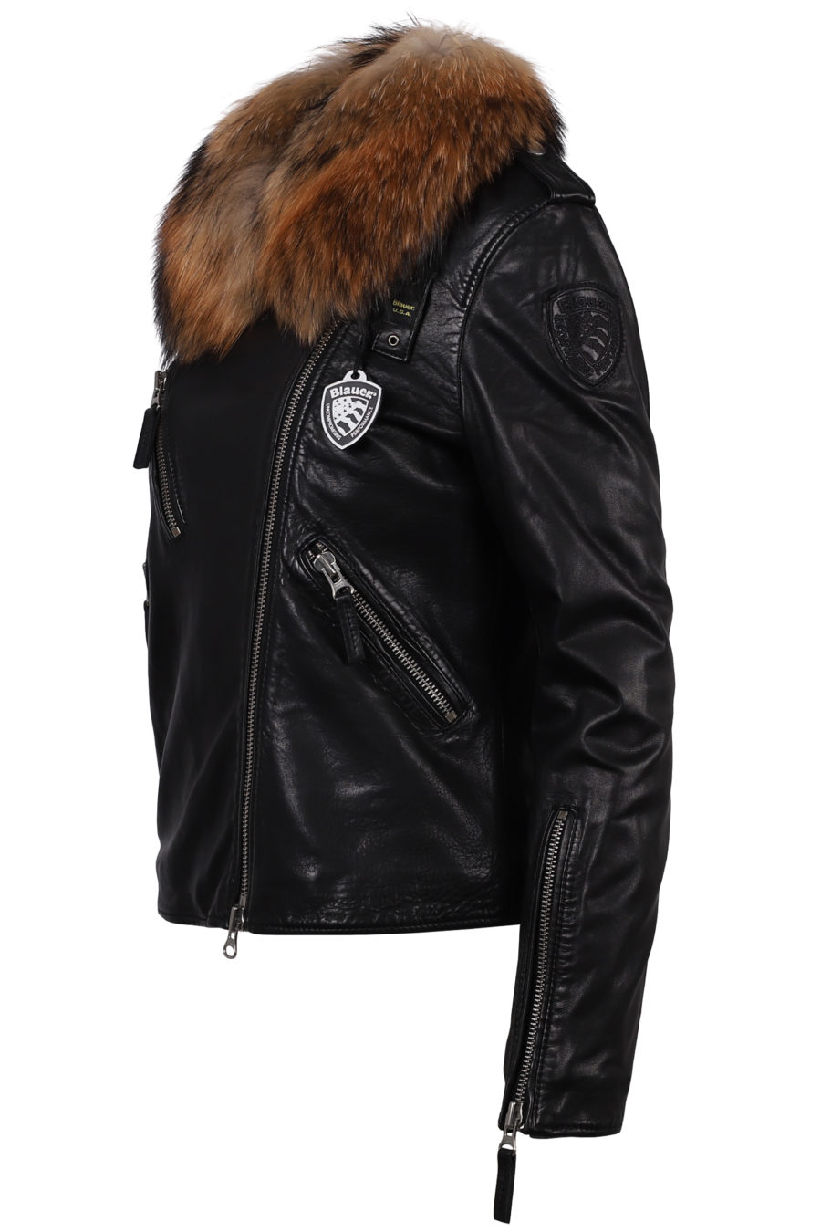 Leather jacket with fur collar - IMG 1166