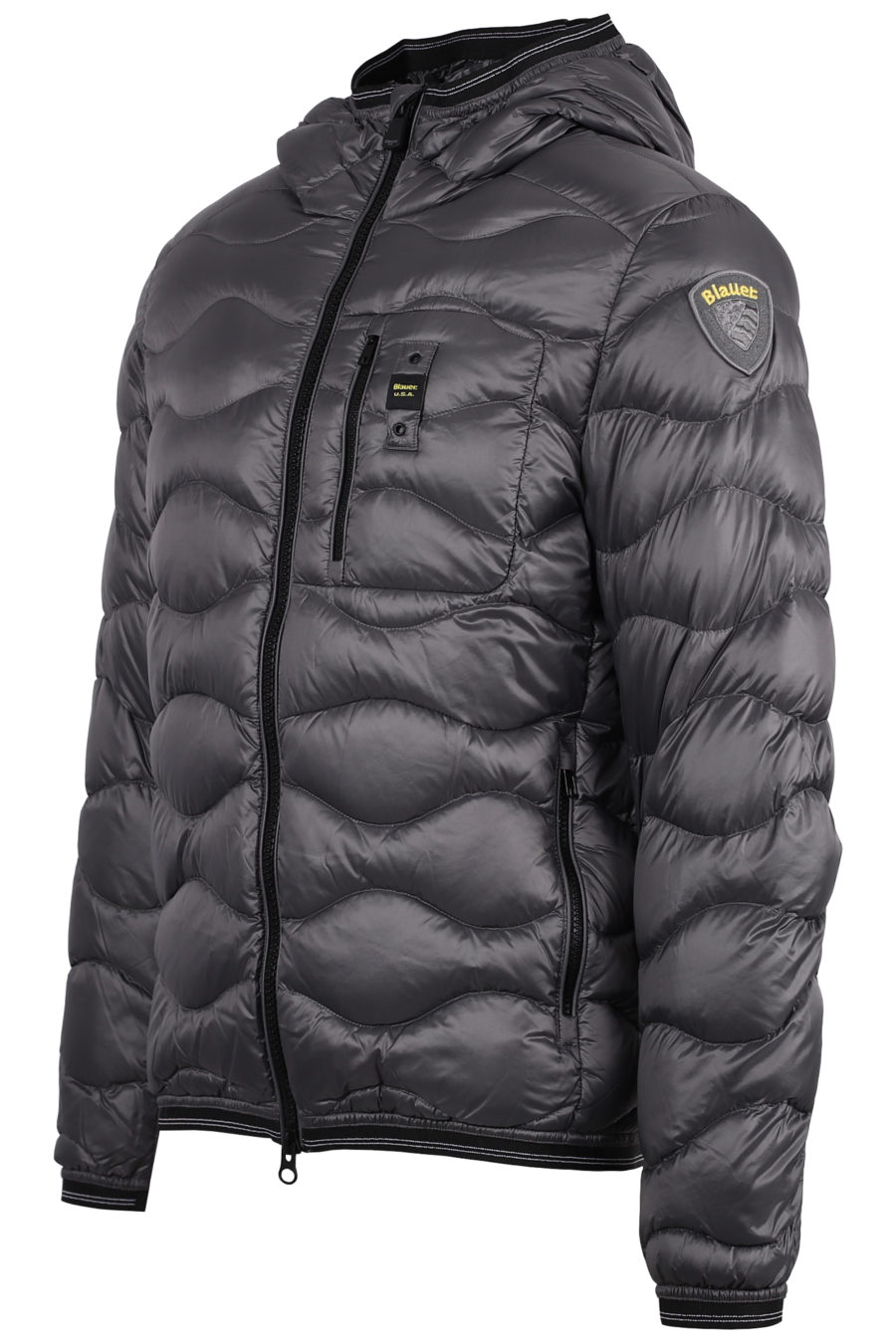 Dark grey puffer jacket with waves - IMG 1300