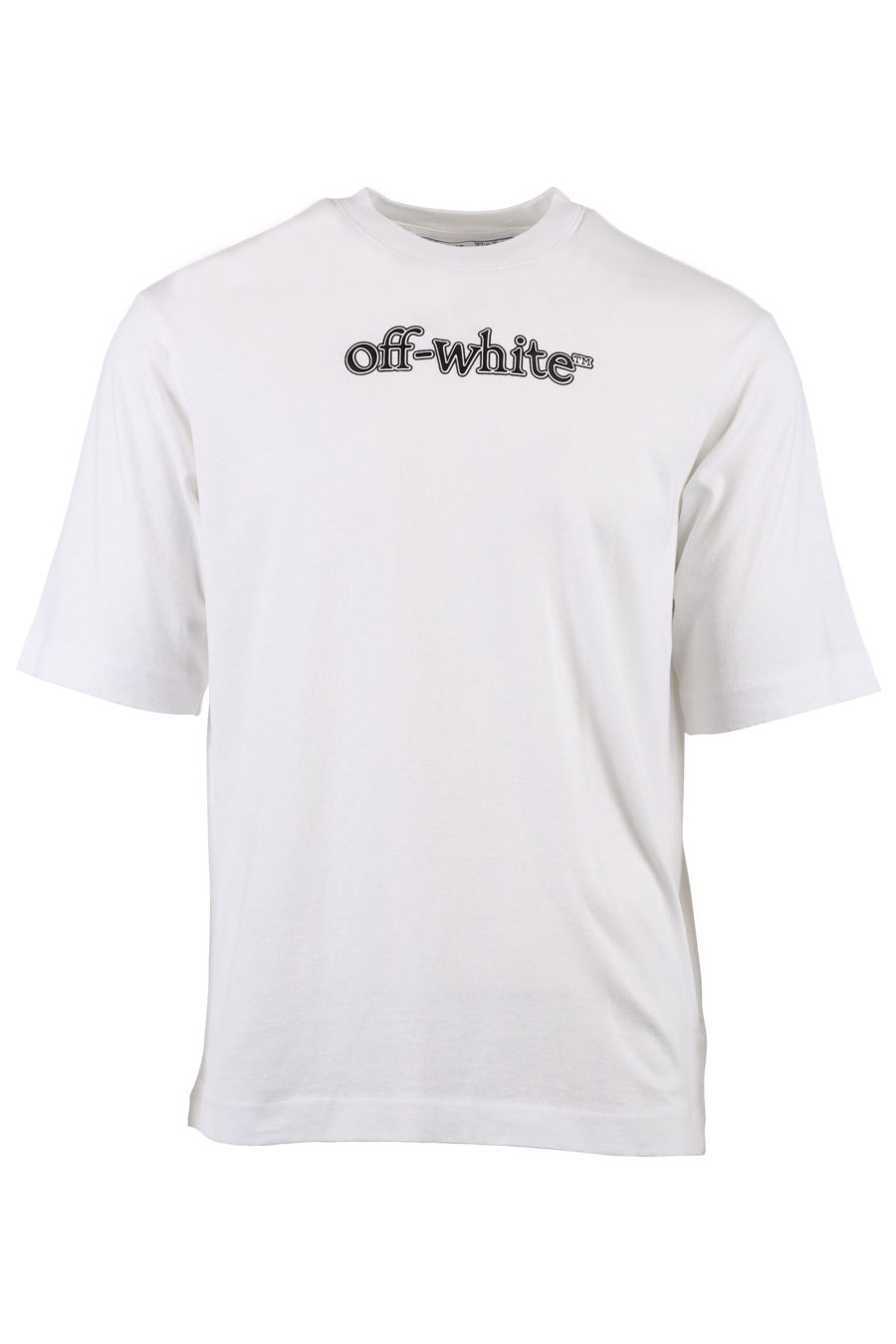 Weißes T-Shirt mit schwarzem und weißem Logo - IMG 1354 m