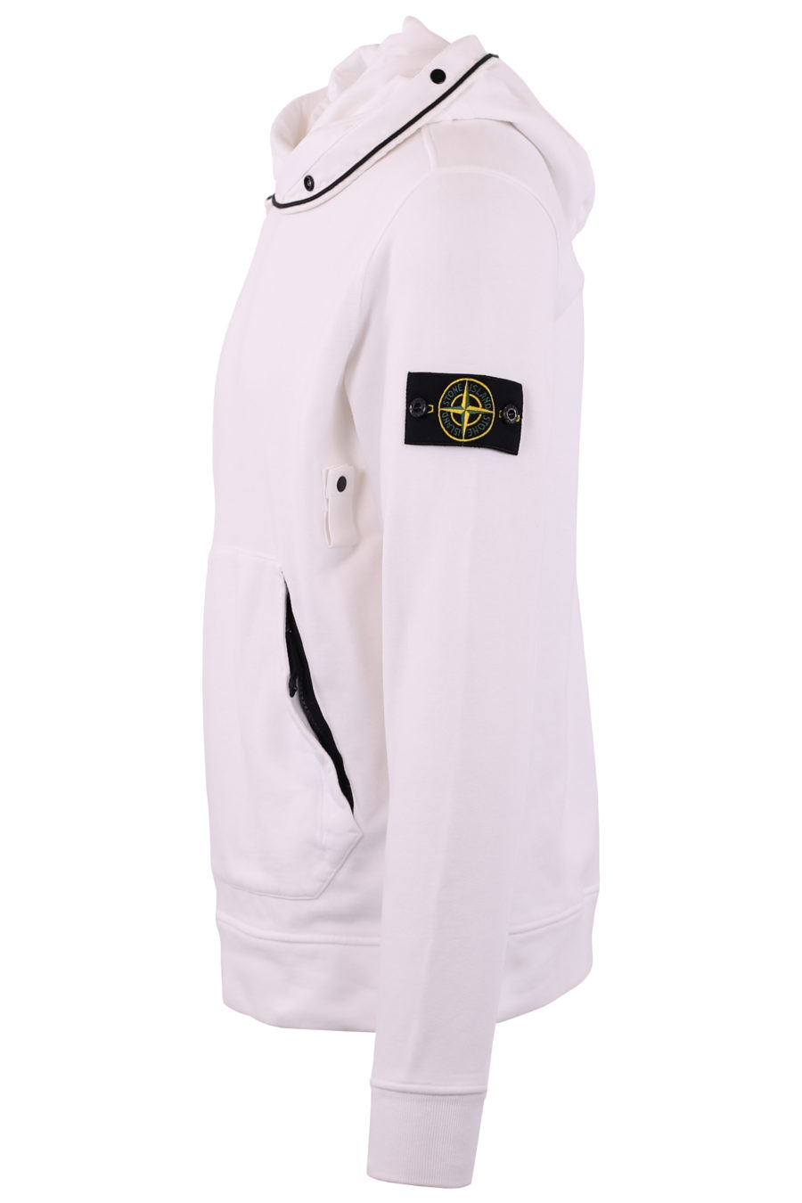 Sudadera blanca con capucha y botones - IMG 7205