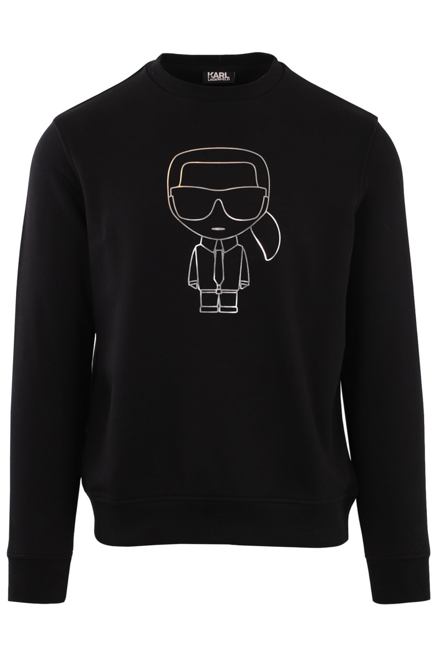 Black sweatshirt with embossed silver "Karl" - IMG 9139