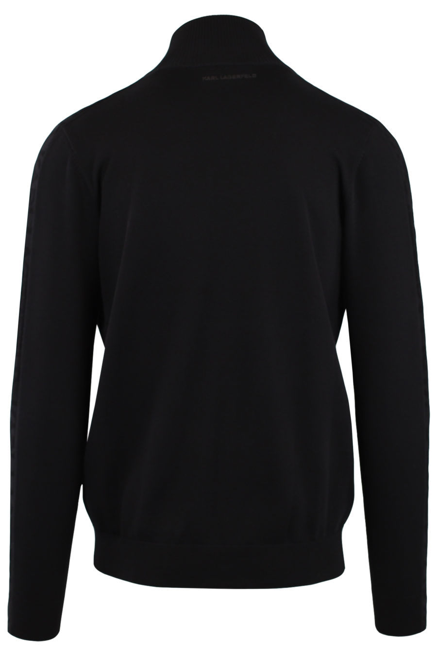 Camisola preta com fecho de correr e logótipo "Karl" em borracha - IMG 9158