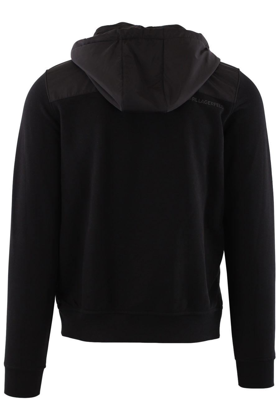 Black waterproof hooded jacket mix with rubberised "Karl" logo - IMG 9178