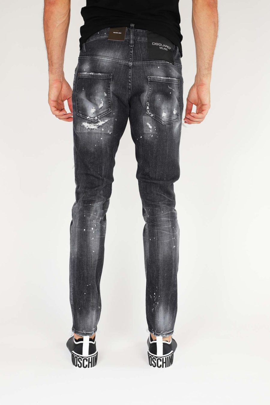 Pantalon skater en jean noir milano avec fermeture éclair - IMG 9846