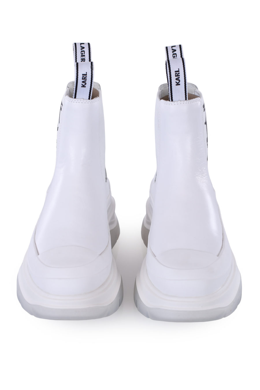 White ankle boots with platform and "art deco" logo - IMG 0300