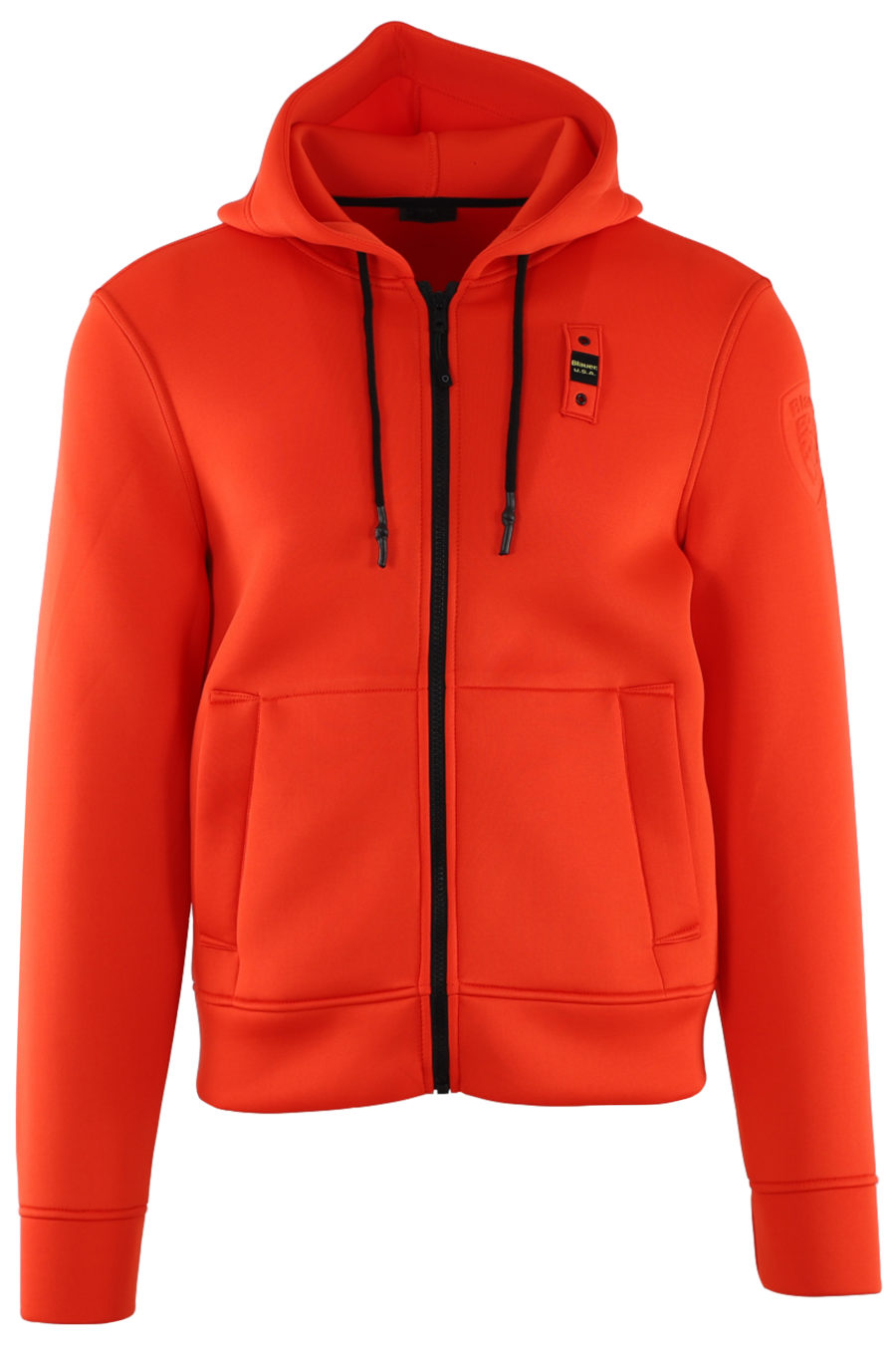 Orange neoprene sweatshirt with hood and zip - IMG 0509