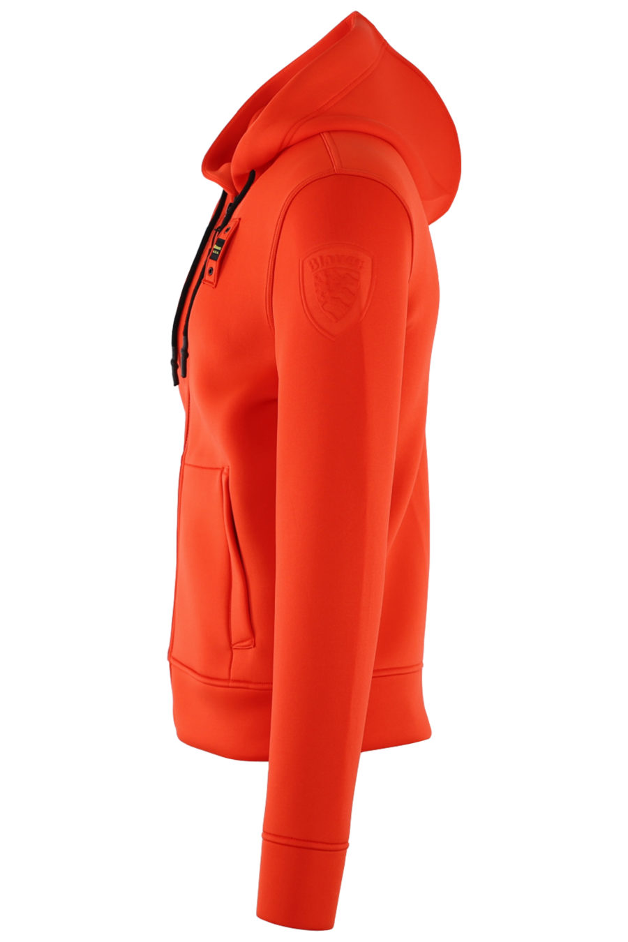 Orange neoprene sweatshirt with hood and zip - IMG 0510