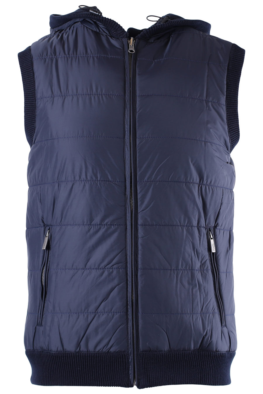 Reversible dark blue knitted waistcoat - IMG 0542II