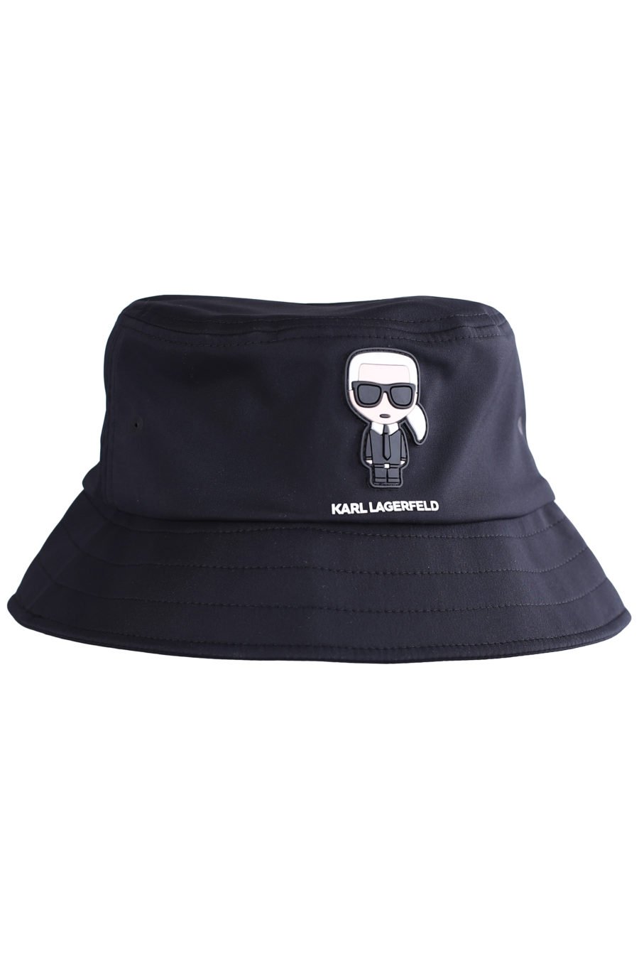 Sombrero de pescador negro con logotipo engomado "Karl" - IMG 0637