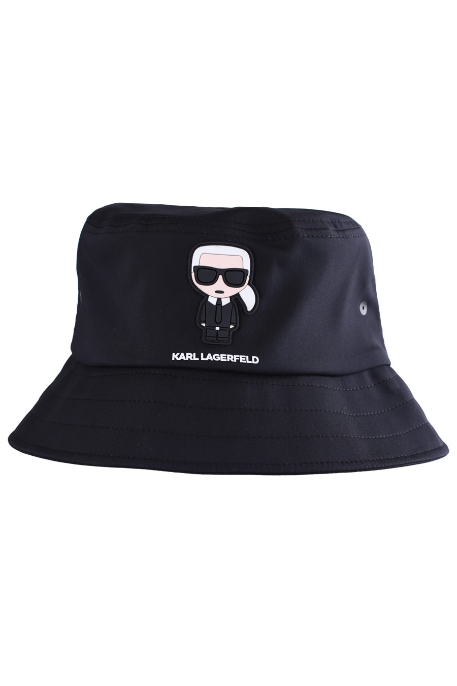 Sombrero de pescador negro con logotipo engomado "Karl" - IMG 0640