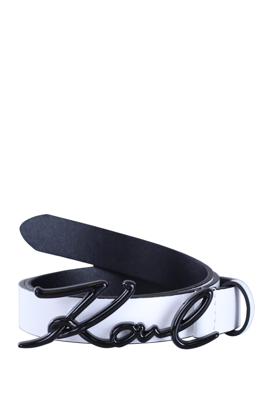 Cinturón blanco "Signature" hebilla negra - IMG 9004