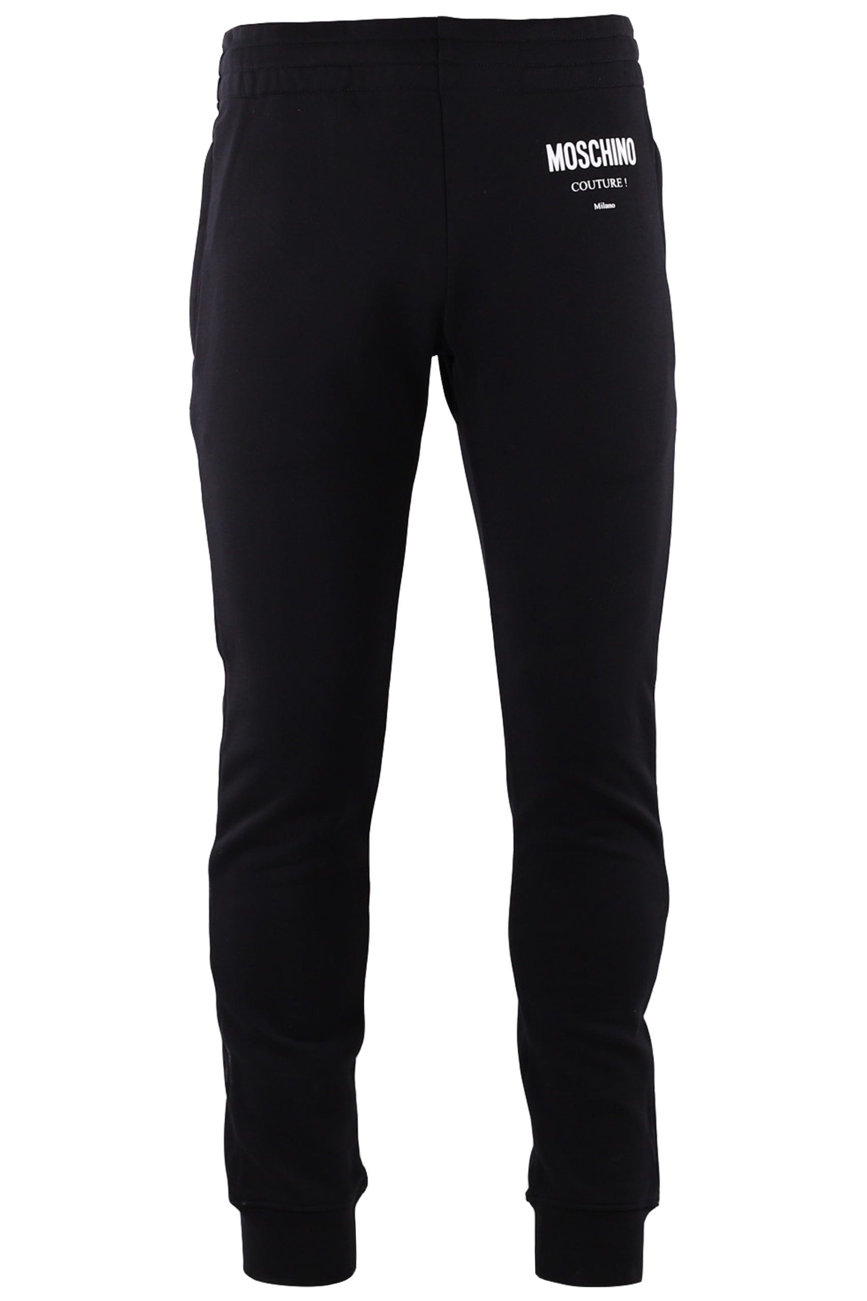 Moschino - Pantalón de chándal negro con logo grande blanco - BLS Fashion