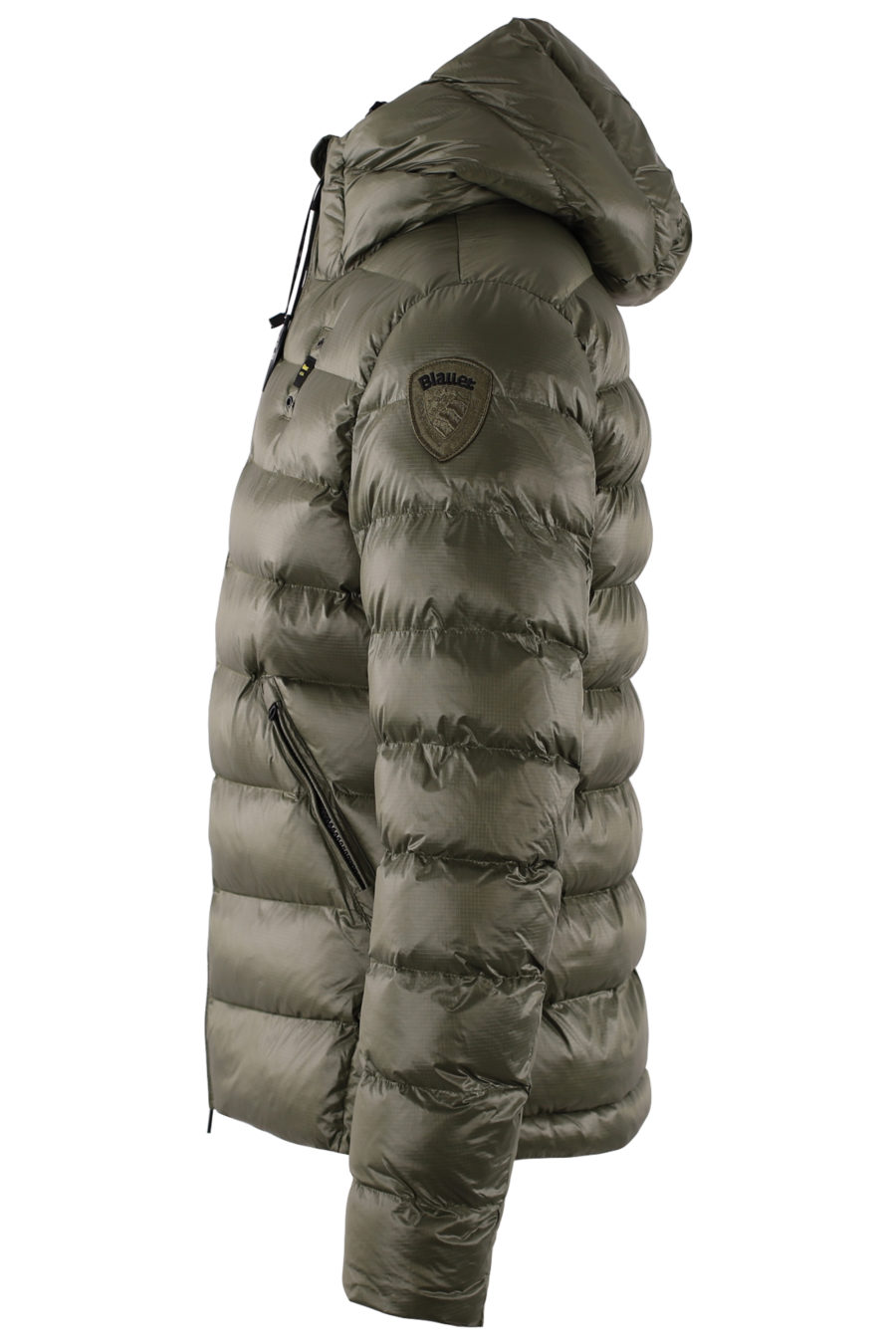 Green quilted down jacket with ecological padding - IMG 9384