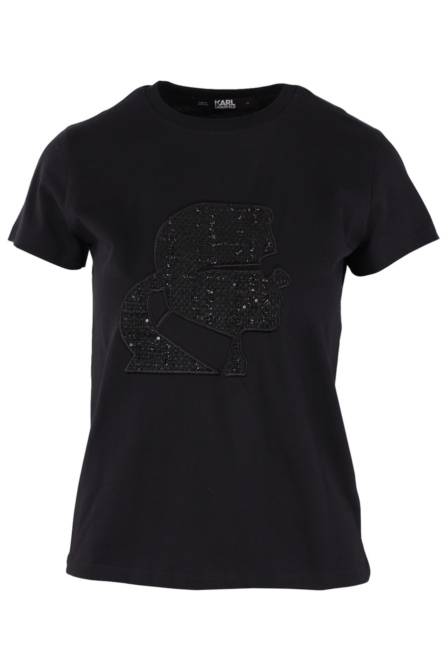 Camiseta negra con perfil de "Karl" en bouclé - IMG 9562