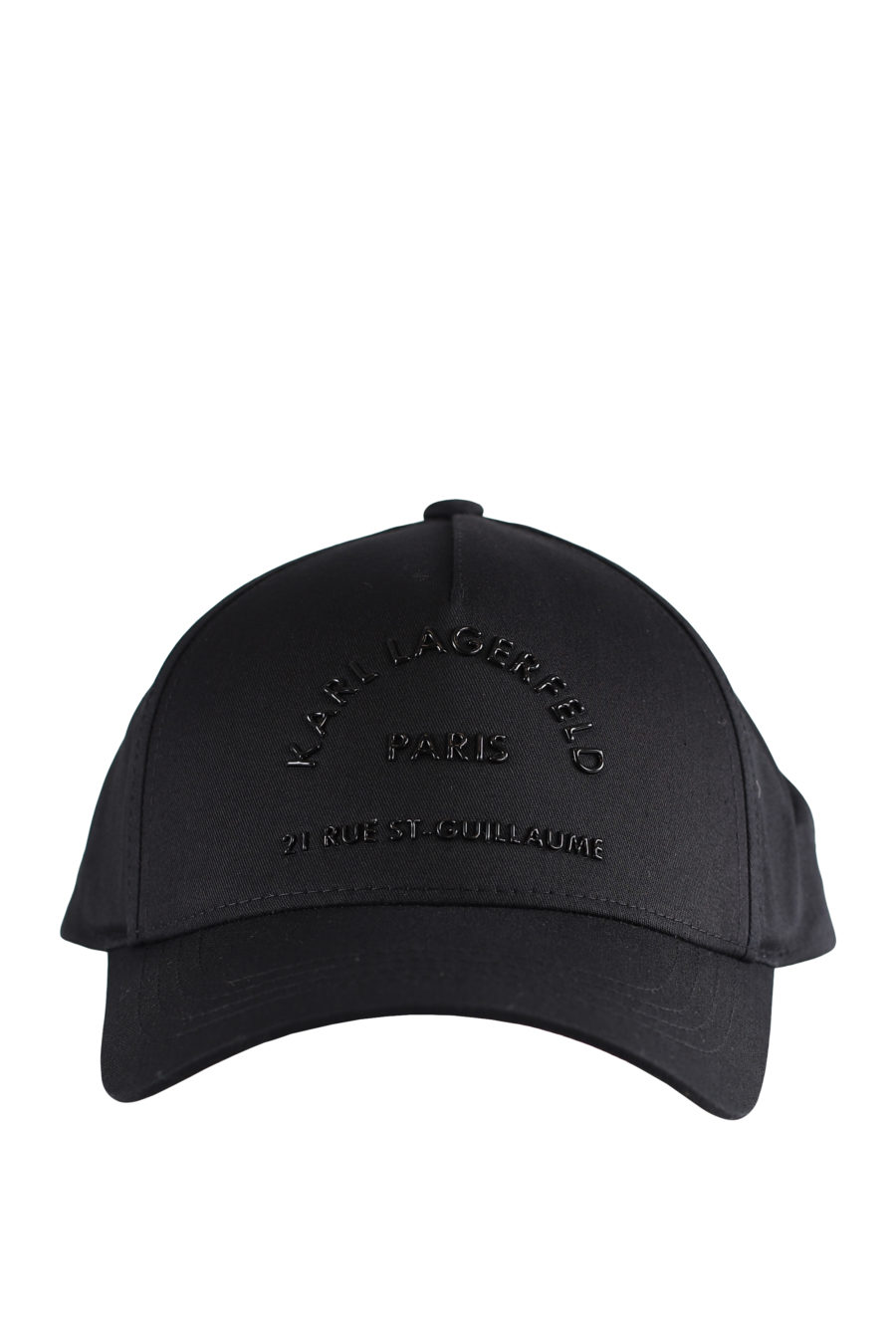 Gorra negra con logotipo negro en relieve - IMG 9598