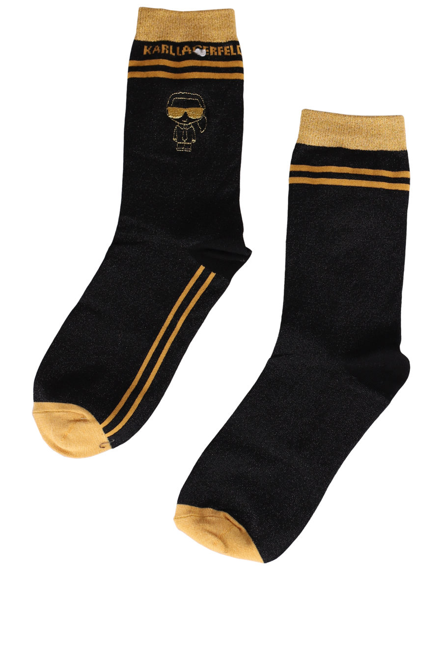 Pack de dos calcetines negros y dorados con "Karl" - IMG 9664