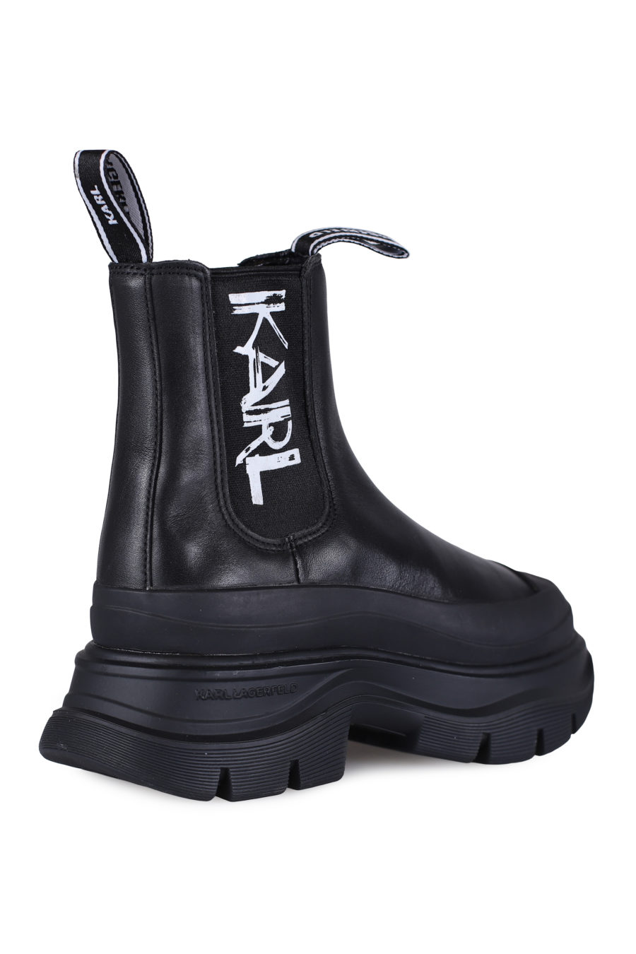Black ankle boots with platform and "art deco" logo - IMG 0730