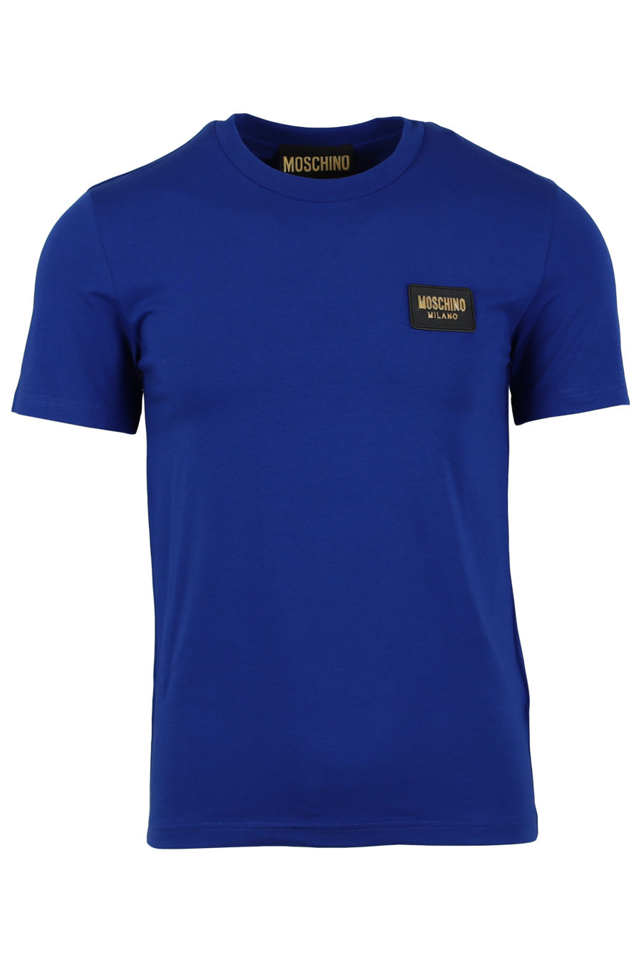 T-Shirt mit blauem Logo in Goldfarbe - IMG 0925