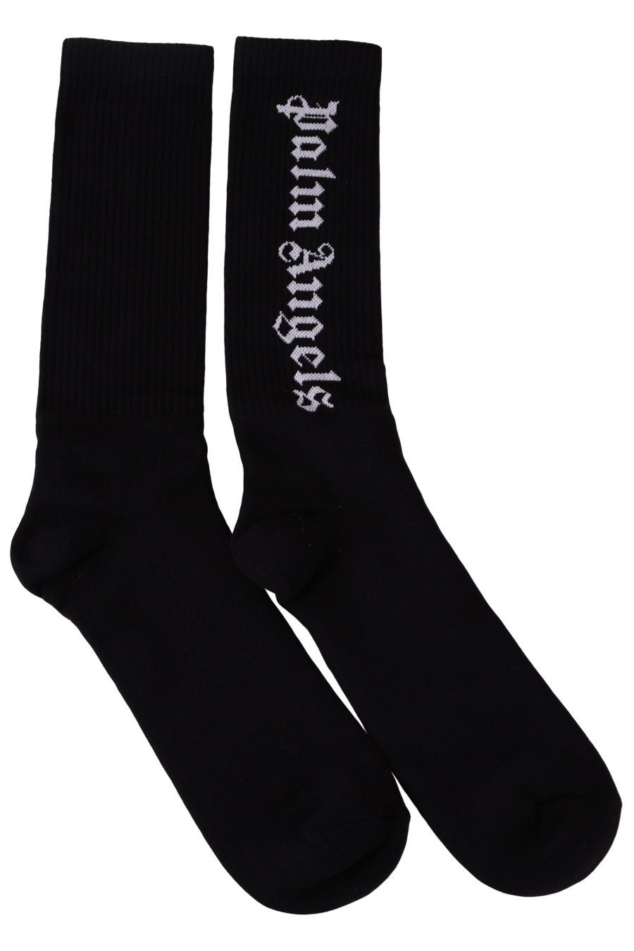 Calcetines negros con logo blanco vertical - IMG 2399