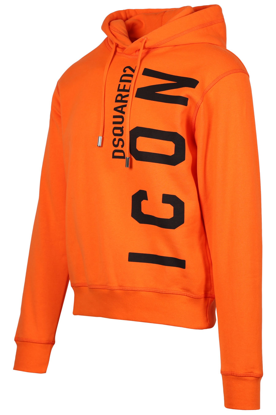 Sudadera naranja con capucha y logo "Icon" vertical - IMG 2314
