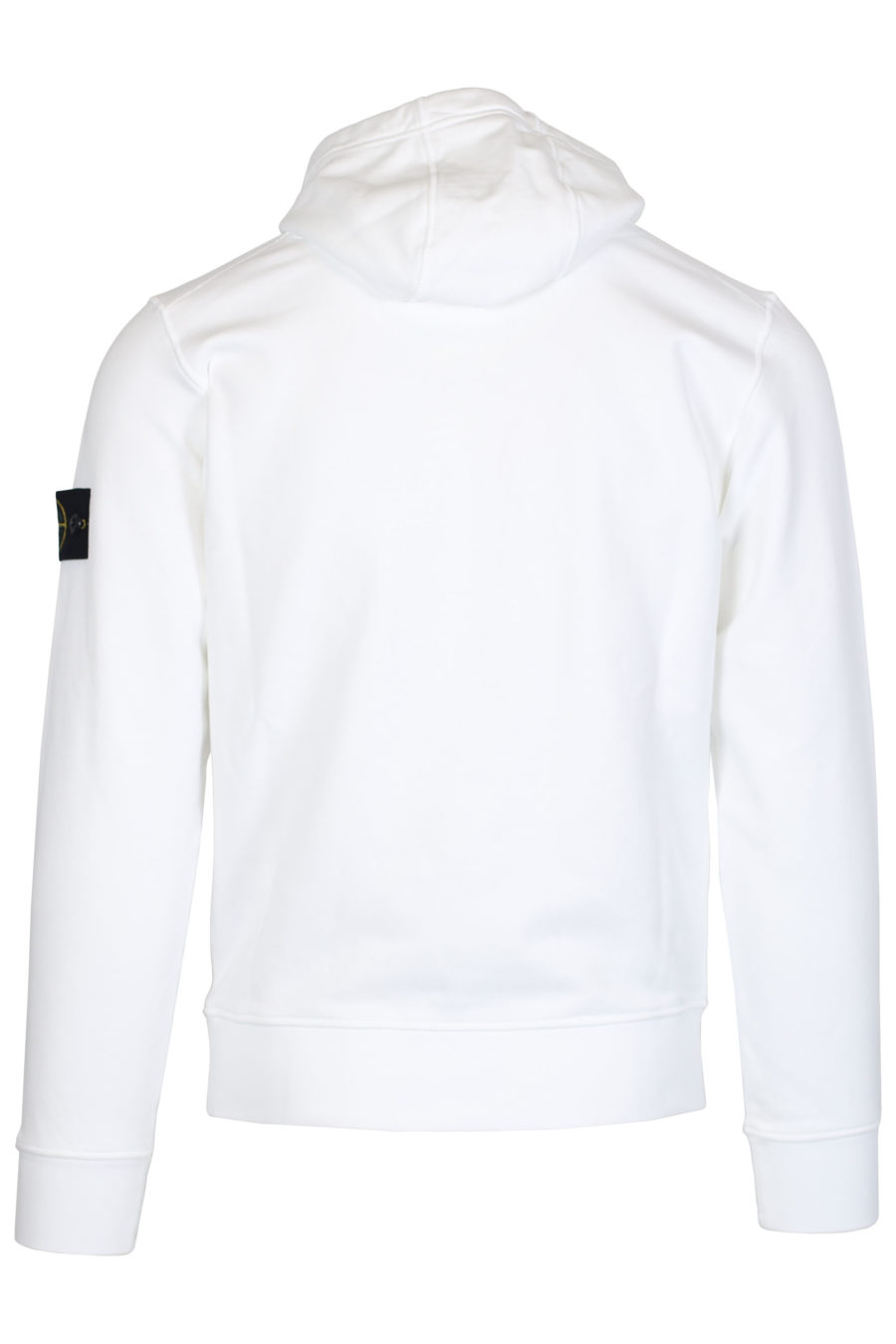 White hooded sweatshirt with logo patch - IMG 2474