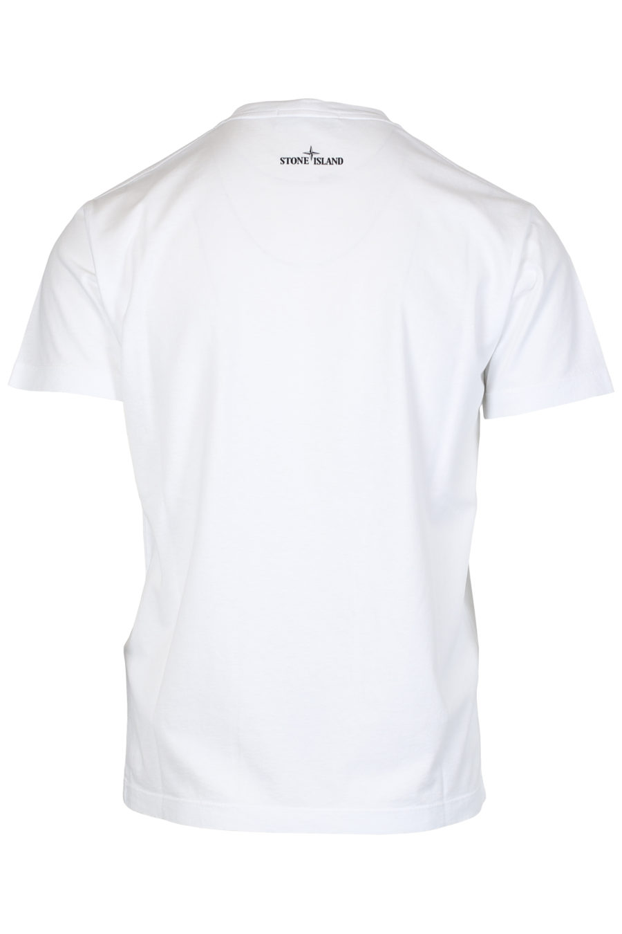 Camiseta blanca con logotipo multicolor grande - IMG 2477
