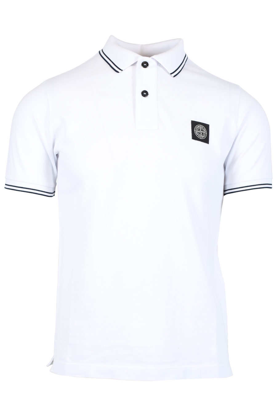 Weißes Poloshirt mit Streifen am Kragen - IMG 2481