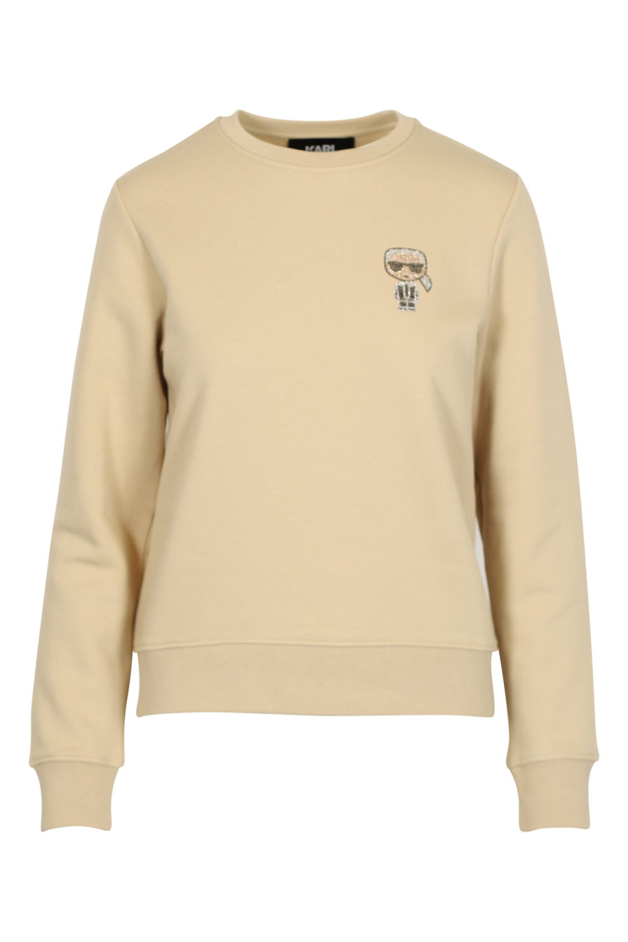 Kamelfarbenes Sweatshirt mit Mini-Strasssteinmuster - IMG 3008