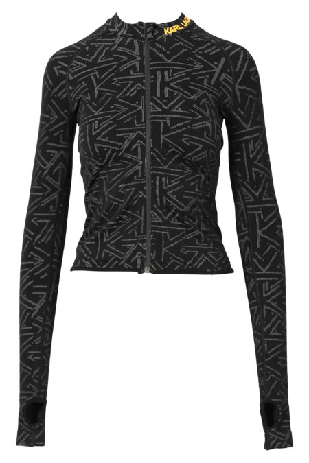 Versace Jeans Couture - Camisola preta com logótipo neon maxi